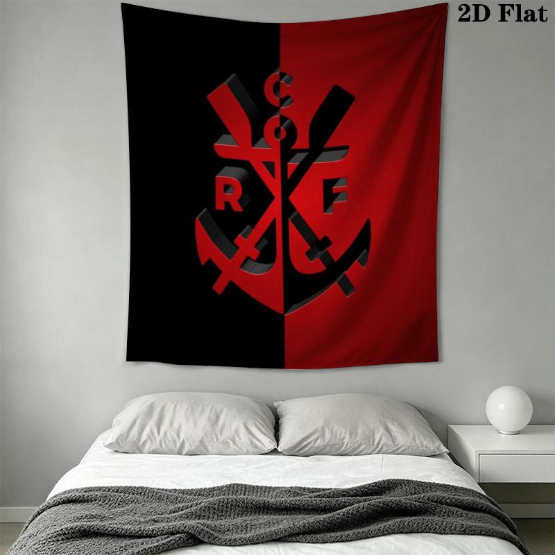 CR Flamengo Wall Tapestry Aesthetic Wall Hanging Printed Fabric Blanket Decorative Tapestries for Bedroom Living Room Home Decor