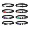 New Retro Cross Natural Stone Bracelet Tiger Eye Stone Lava Volcanic Stone Elastic Bead Men's Bracelet