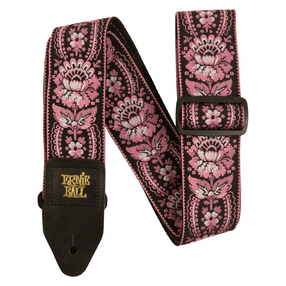 Ernie Ball 5347 Guitar Jacquard Pink Orleans [Authentic] Strap, Strap,