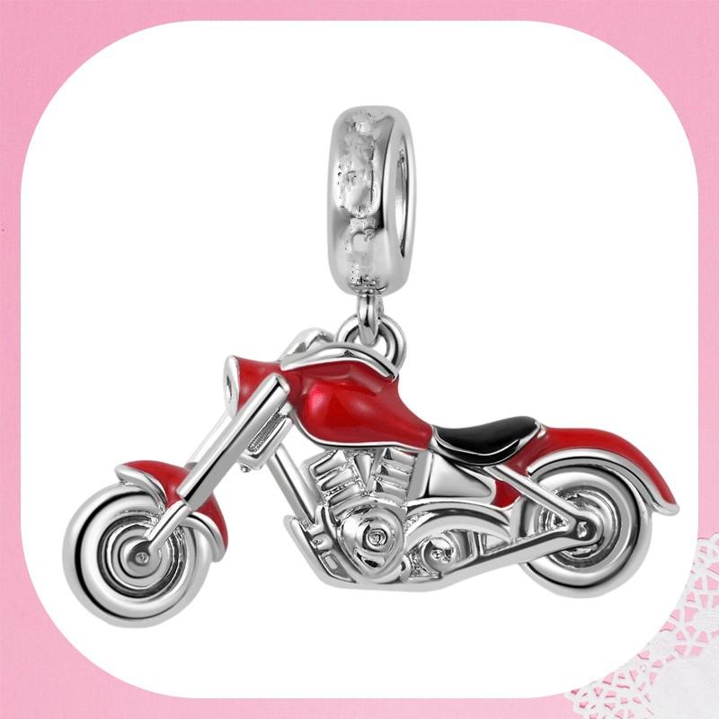 Auto Elettrica Camper Van Scooter Rosa Bicicletta Jeep Moto Ciondoli Perline Adatti a Braccialetti Originali Accessori Gioielli Fai da Te