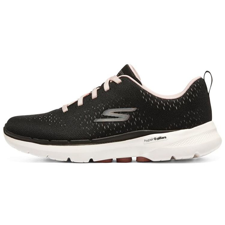 Skechers Go Walk 6 Сетчатые Удобные Универсальные Низкие Повседневные Кроссовки Женские Черно-Розовые 124524-BKLP 35