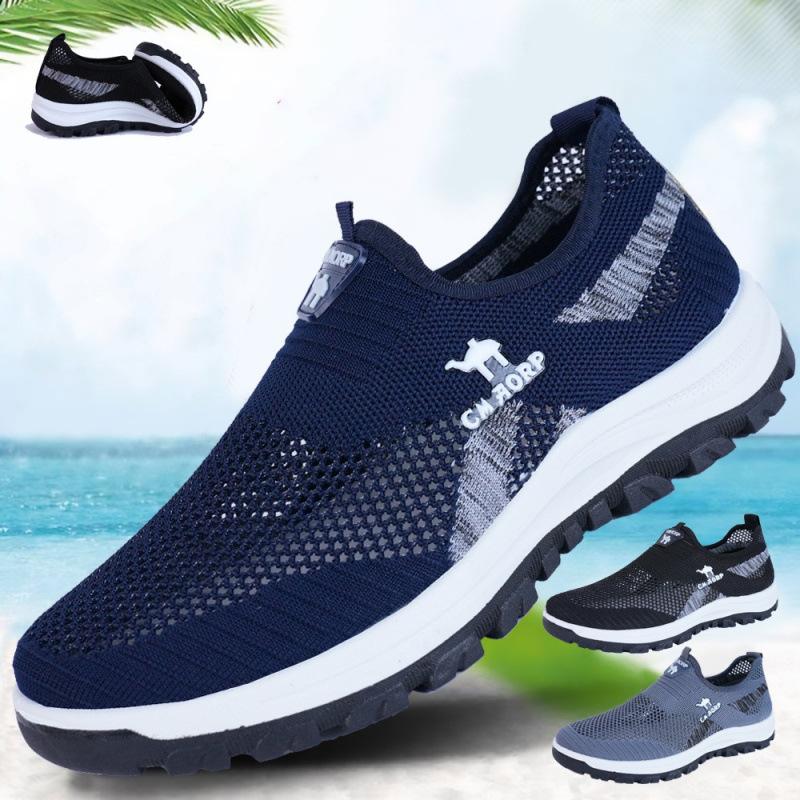 Hollow Versatile Men's Light and Comfortable One-pedal Mesh Hiking Shoes Breathable Casual Shoes