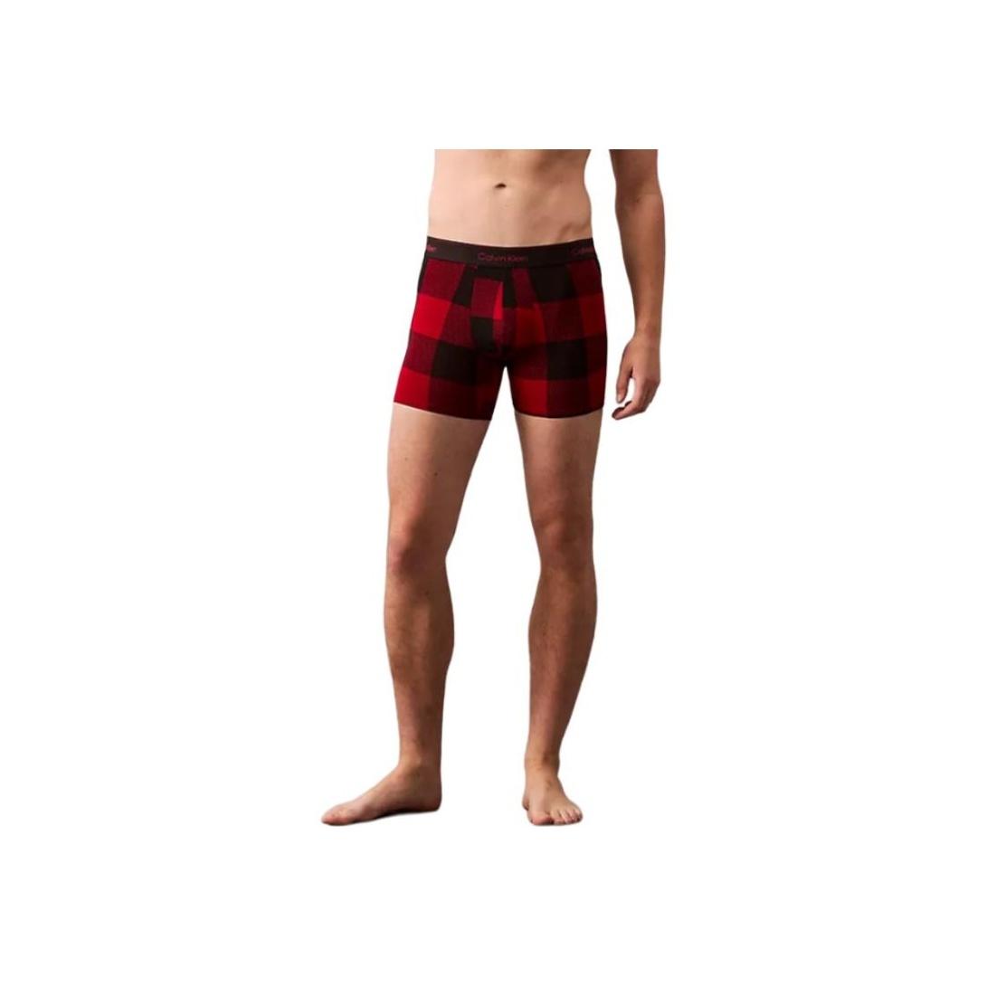 

Calvin Klein Plaid Minimalist Comfortable Boxer Briefs Men Underwear June-Berry NB4246-610 XL