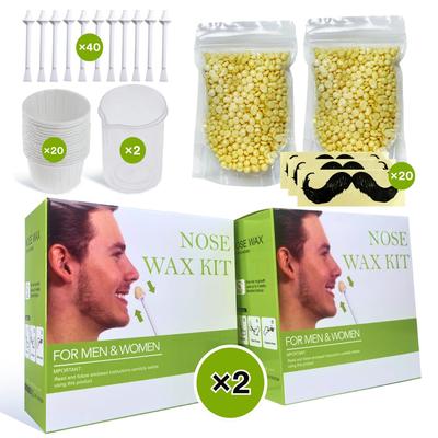 Nose Wax Kit , 200g Wax, 40 Applicators for 30-40 Uses. Easy, Quick & Painless Instant Nasal Waxing Kit