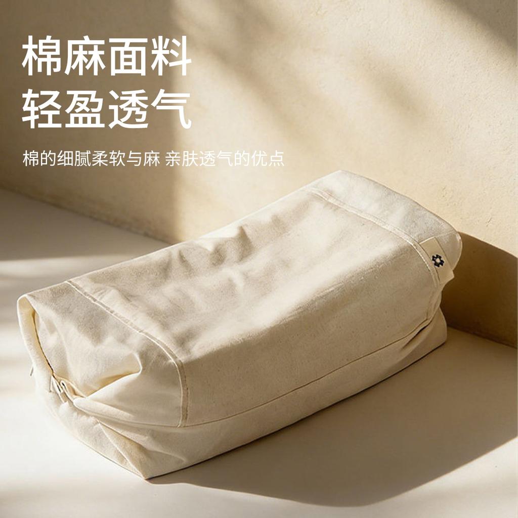 Detachable Cotton and Linen Whole Buckwheat Skin for Cervical Protection and Sleep Aid, Home Pillow Core