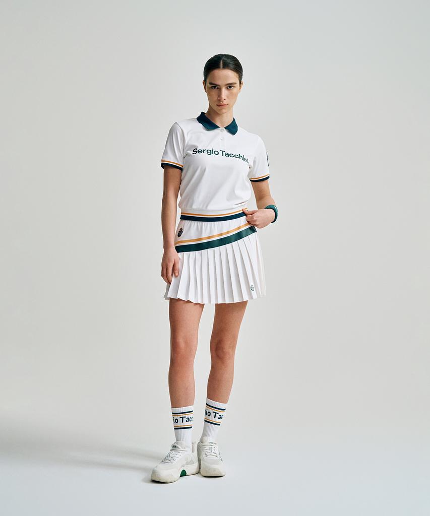 SERGIO TACCHINI W Mc Scratch Staff Pleated Skirt (White)