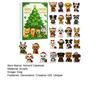 Dog Lover Souvenir Gift Set Christmas Advent Calendar, 24 Day Countdown Box with 2D Flat Acrylic Unique Holiday Pendants, Tree Hanging Ornament