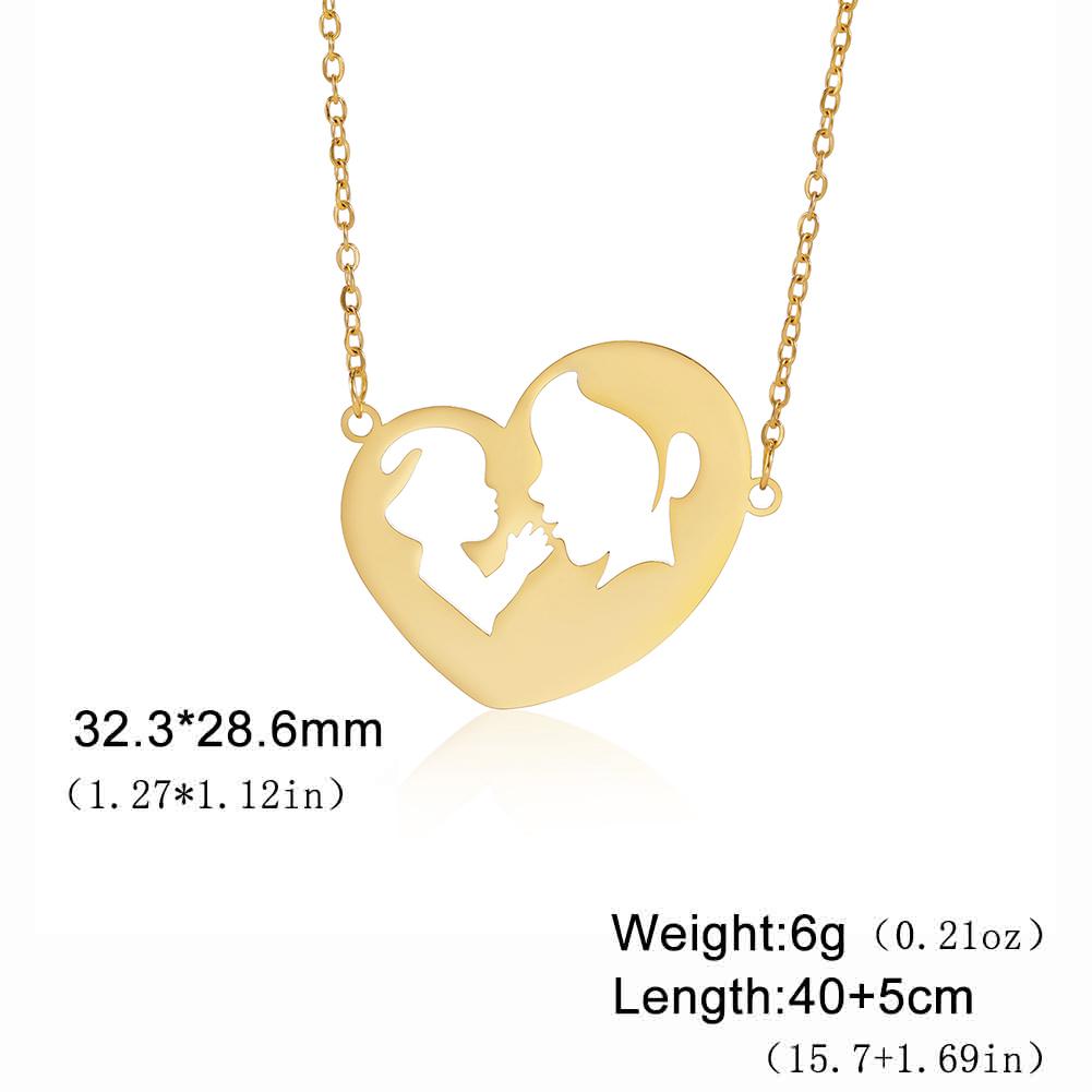 Family Baby Mom Pendant Necklace Simple Hollow Hugging Heart Choker Stainless Steel Jewelry 2026 Trend New Mother’s Day Gifts