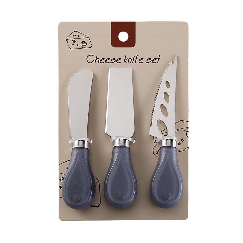 Stainless Steel Cheese Knife, Fork & Spatula Set - 3-Piece Western Cheese Tools