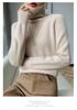 Women's High Neck Cashmere Sweater - Loose Fit, Thick Knit Pullover for Autumn & Winter