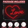 Heart Love Neon Sign, Valentines Day LED Light, USB Powered Dimmable LED Sign for Wall Decoration, Party, Wedding, Bedroom, Living Room, 15.7"x11.4"