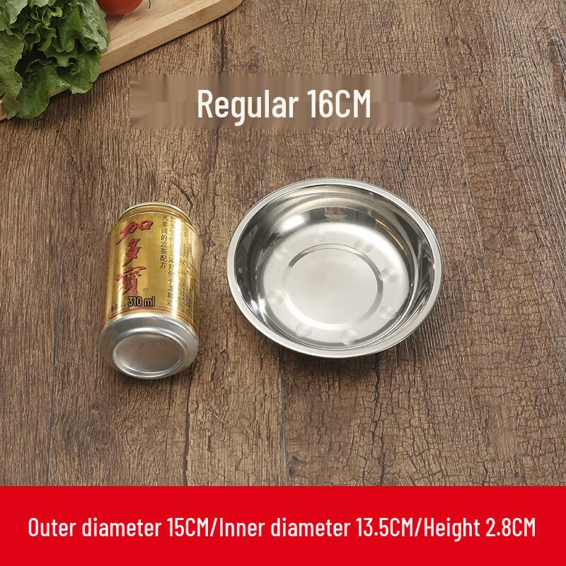 Thickened Stainless Steel Round Dinner Plates - 10-Pack