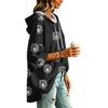 Women's Fashion Polka Dot Print Hooded Pullover Top with 3/4 Sleeves