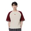 Puma Color Block Crew Neck Comfortable Casual Short Sleeve T-Shirt Unisex Tops Red 633856-94