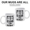1pc 11oz White Ceramic Coffee Mug, Double-Sided Printed Humor Style Cup, Smooth Handle, Microwave Safe, Daily Gift for Men and Women