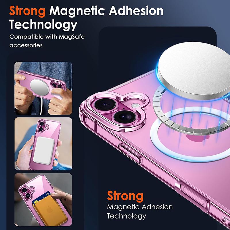 Luxury Magnetic Wireless Charge For Magsafe Case for iPhone 17 16 15 14 13 12 11 Pro Max Plus Mini Back Cover Transparent  2030