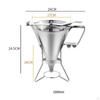 Pancake Batter Dispenser Funnel Cake 1800ml with Stand Stainless Steel Confectionery