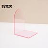 Durable Shelf Decor for Magazines 1 Pair Acrylic Bookends, Clear Book Ends Holders Shelves, Decorative Arch Organizing Tools Workstations Stopper,
