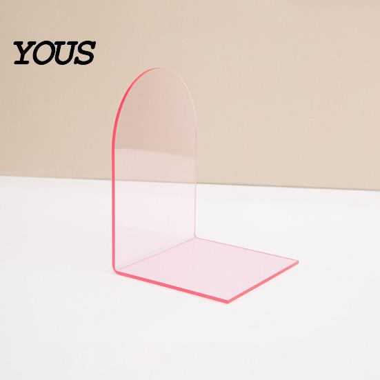 Durable Shelf Decor for Magazines 1 Pair Acrylic Bookends, Clear Book Ends Holders Shelves, Decorative Arch Organizing Tools Workstations Stopper,