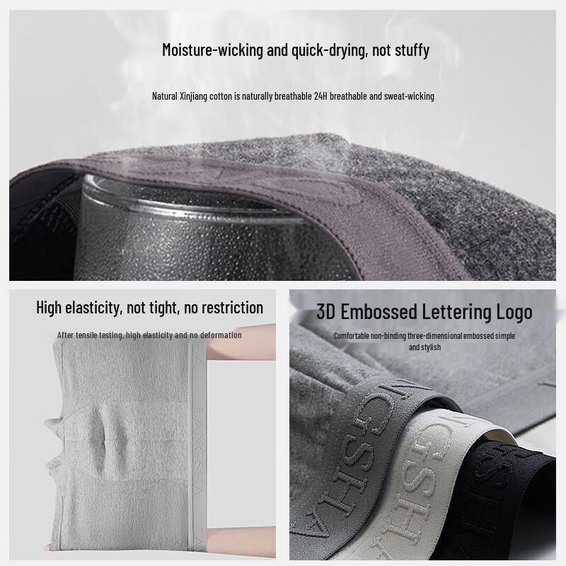 Langsha Men's Plus Size Cotton Boxer Briefs