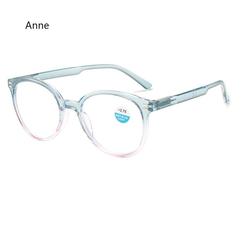 Trendy Clear Lens Round Frame Far Sight Glasses Mirad Color Reading Glasses Anti Blue Light High-definition Presbyopia Glasses