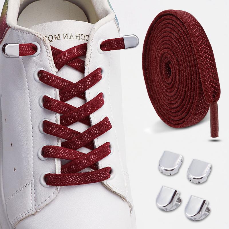 1 Pair/2 Pair No Tie Elastic Shoelaces Sneakers Laces for Kids Adults Rubber Bands Shoe LacesTieless Shoelaces for Sneakers