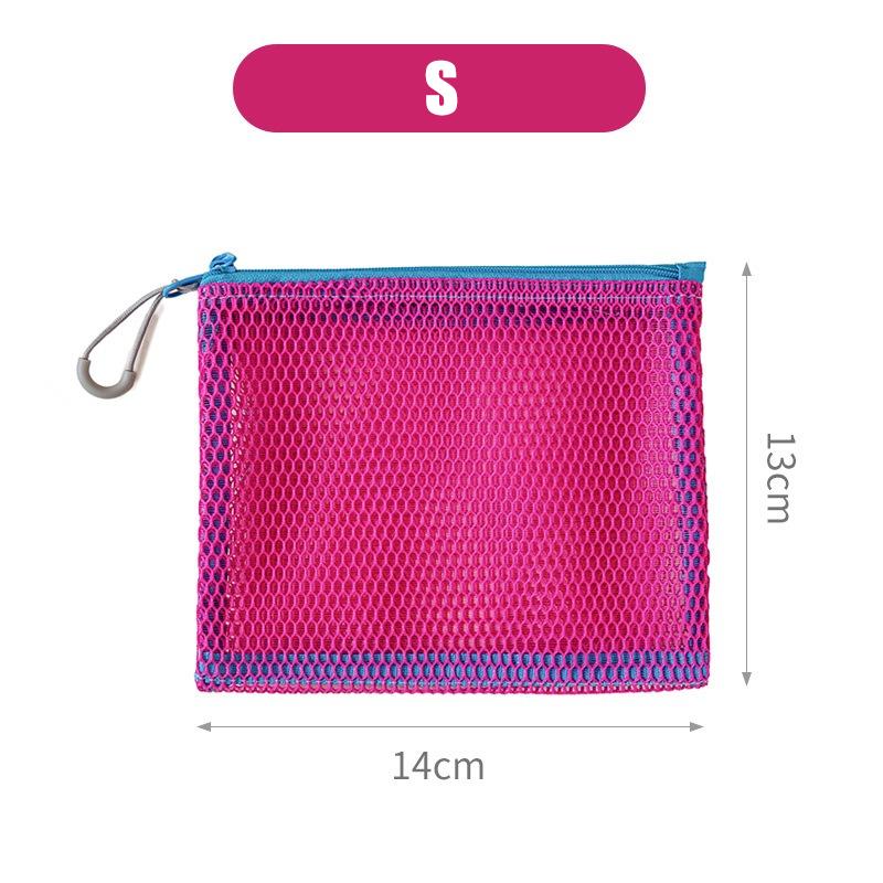 Bunte Netztasche mit doppeltem Reißverschluss, doppellagiges tragbares Münzfach, quadratisches Netz-Münzfach, Reiseaufbewahrungs-Tragetasche