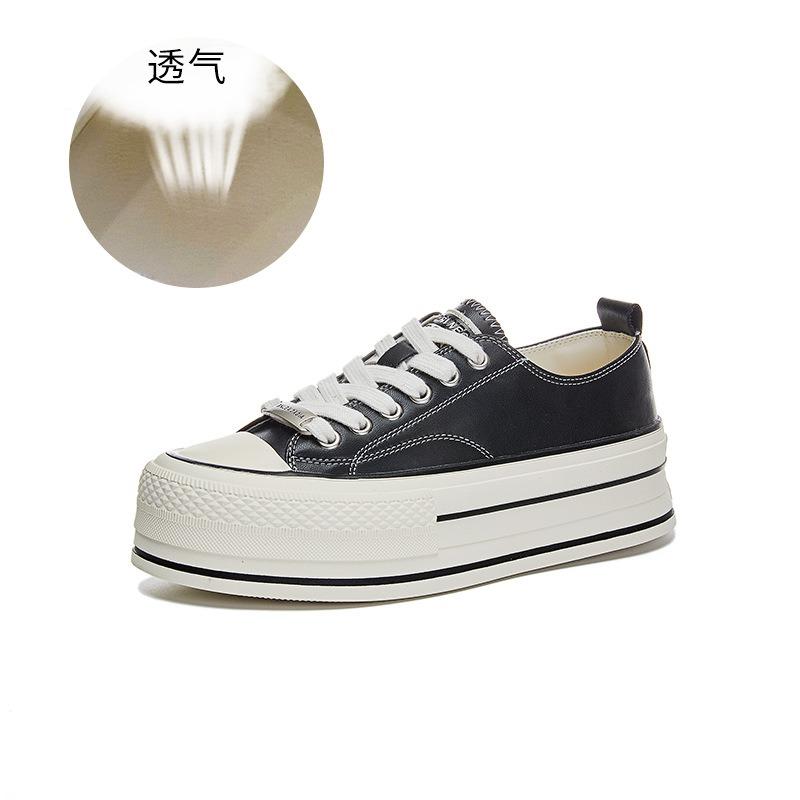 Leather little white shoes women's shoes autumn new thick sole heightening casual fashion single shoes comfortable versatile board shoes women