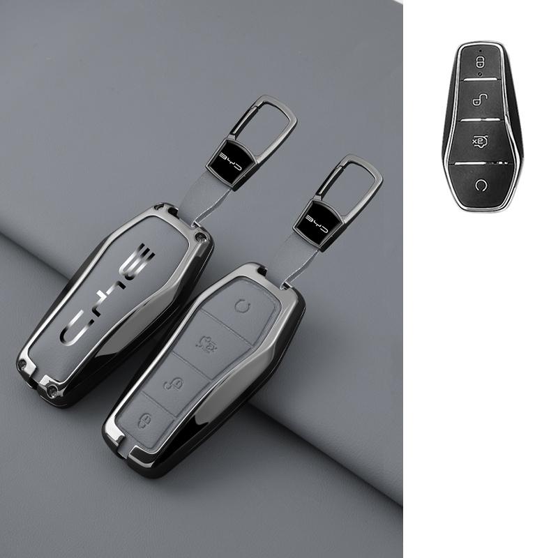 Car Key Case Cover Shell Fob for BYD Atto 3 Han EV Dolphin Lied Tang Dm Qin PLUS Song Pro MAX Yuan Zinc Alloy Protector Keychain