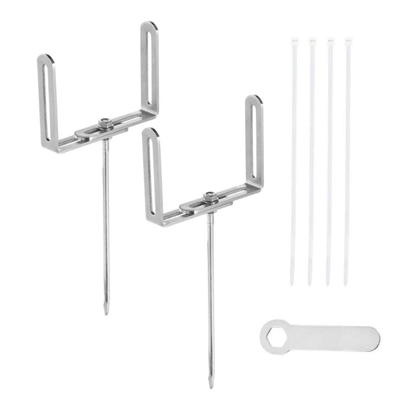 2Pcs Adjustable Gutter Extension Bracket Outdoor Rain Gutter Stake Extension Support RustProof Anchors For Pipe Support