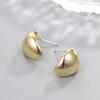 Simple Pea Shaped Alloy Silver Gold Color Drop Earrings For Women Korean Fashion Jewelry Party Girls Unusual Accessory