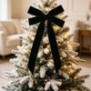 Velvet Ribbon Christmas Bow Pendant for Tree & Party Decorations