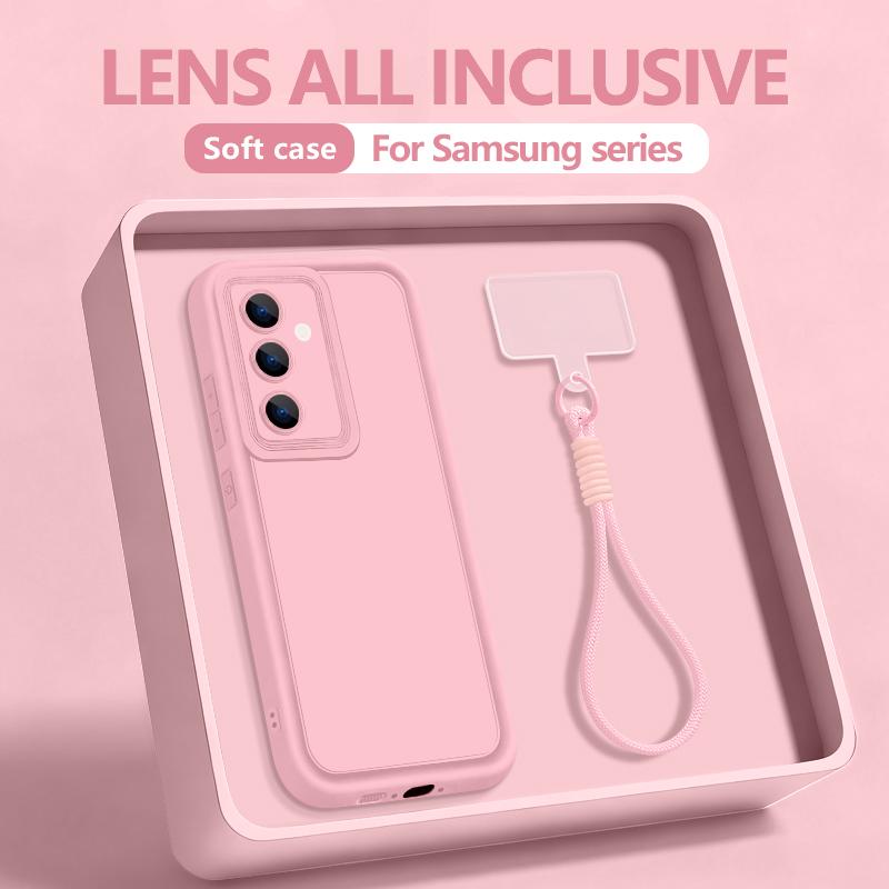 Soft TPU Lanyard Case For Samsung Galaxy S25 S24 FE S23 S22 Ultra S25 Edge A56 A26 A16 A17 A36 A55 A54 A15 5G Strap Phone Cover