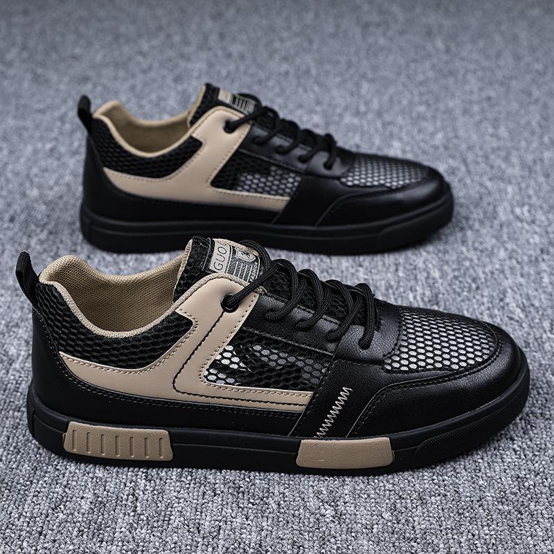 

Men s shoes spring and autumn breathable casual mesh shoes large size men s board shoes Korean version color matching trend white shoes 47