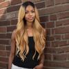 ALAN EATON 13x4x1 Lace Synthetic Wigs Wavy Orange Brown Wig Baby Hair for Black Women Natural High Density 24 inch