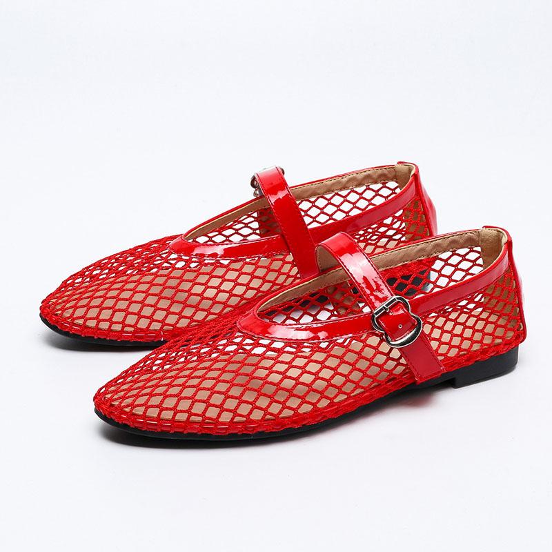 Fashion Summer Women Shoes Round Toe Flat Heel Mesh Sandals for Women Breathable Mary Janes Shoes zapatos de mujer WSH5326