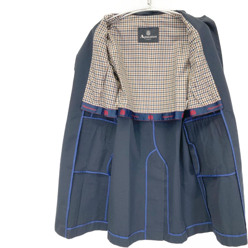 Aquascutum Navy Grosgrain Crew Coat coat 8 NavyUsed
