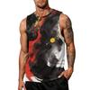 Herren Freizeit Ärmelloses Tanktop mit Abstraktem Farbdruck Lockerer Sitz Atmungsaktive Sportweste für Outdoor-Aktivitäten Fitnessstudio Training