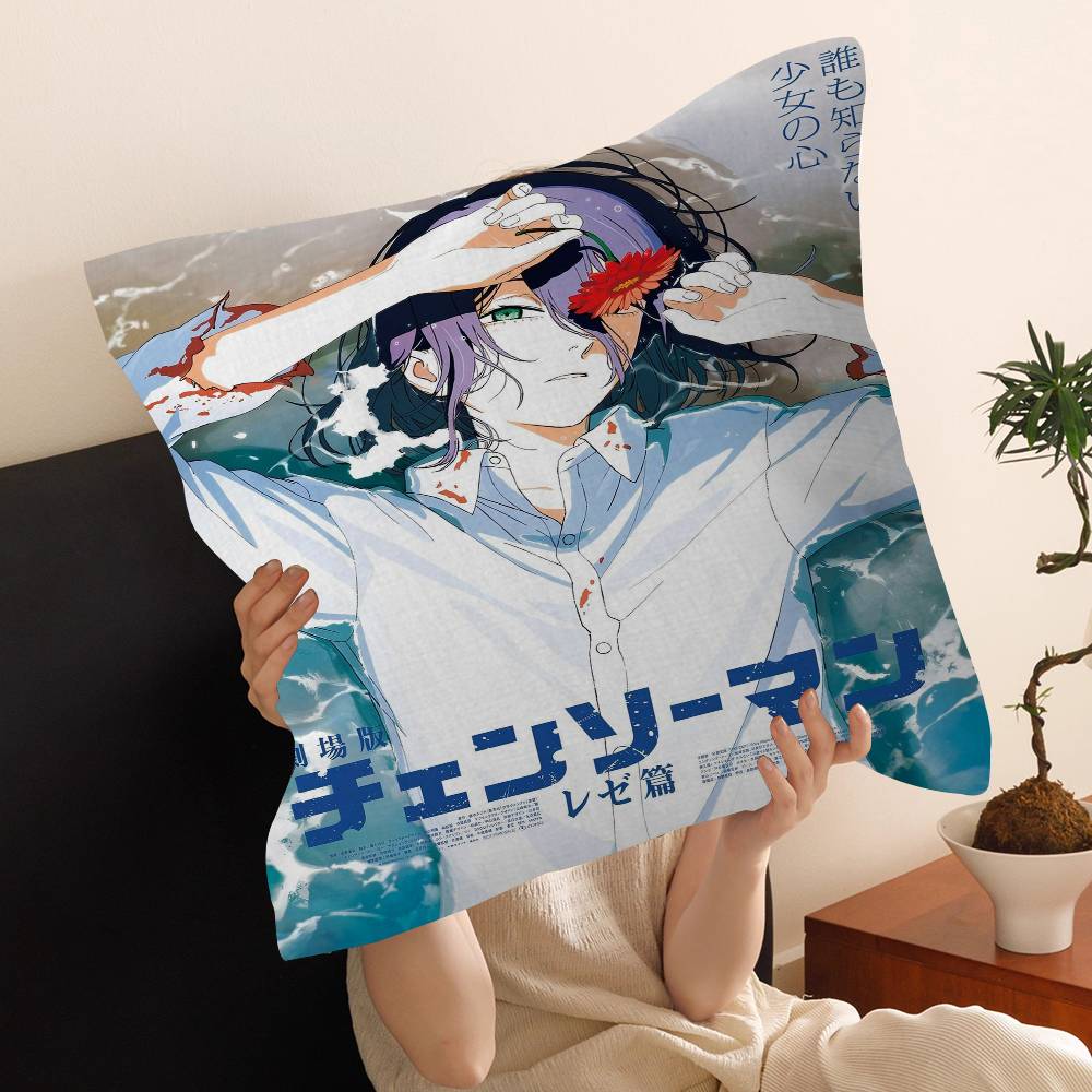 

CChainsaw Man The Movie Reze Arc Pillow Gift Home Office Decoration Bedroom Sofa Car Cushion Cover Case x 30x30 cm