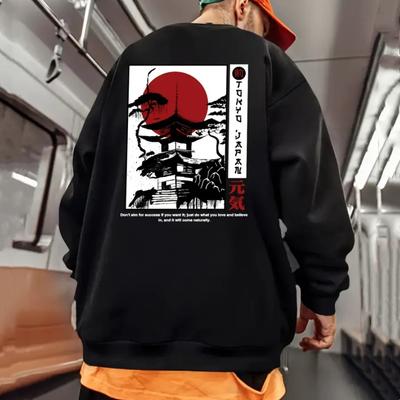 Modne męskie bluzy z kapturem dla mężczyzn koszulka z długim rękawem bluza z kapturem typu pulower luźna oversize z długim rękawem męska