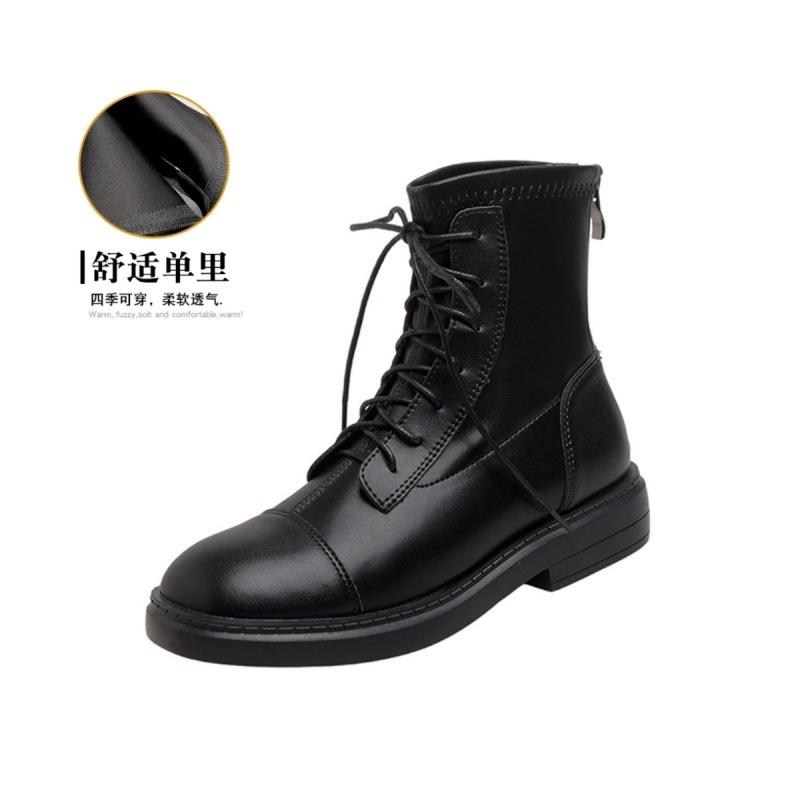 

Ботинки мартин короткие ботинки 2025 новый стиль коричневые челси женские универсальные задняя молния плоская подошва ретро тонкие ботинки 34