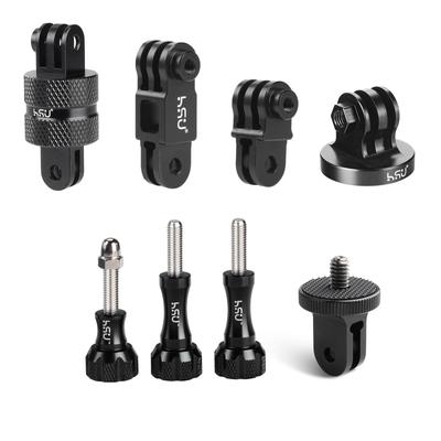 HSU Extension Arm Action Camera Accessory 360 Degree Conversion Tripod All Aluminum Compatible with GoPro Hero and Other Action Cameras Set, Adapter,