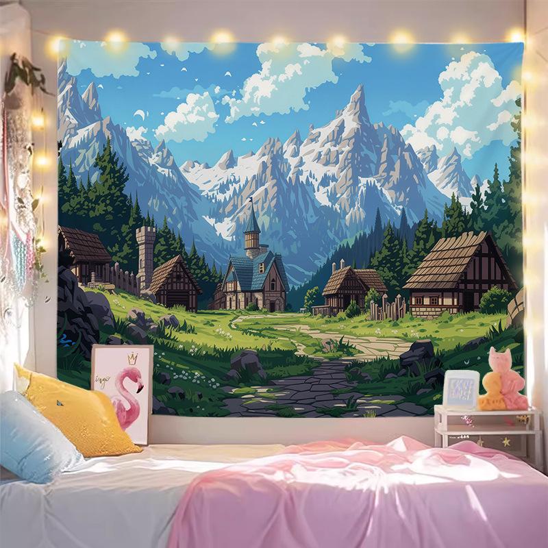 Beautiful Scenery Wallpaper for Rent, Wall Covering for Living Room, Decoration Painting for Room, Background Cloth for Bedroom, Hanging Carpet, Wall