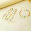 Elegant Colored Crystal Metal Clavicle Chain Layered Celebrity Bracelet