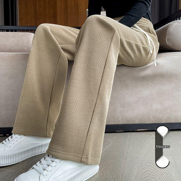 Damen Petite Slim-Fit Fleecegefütterte Chenille Weitbein Hose für Herbst/Winter 2025