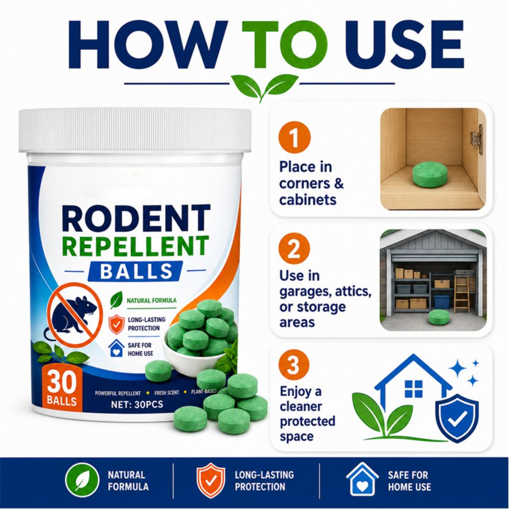 Palline Repellenti per Roditori Formula Naturale per Protezione a Lunga Durata Palline Profumate a Base Vegetale per Uso Domestico Confezione da 30 Pezzi
