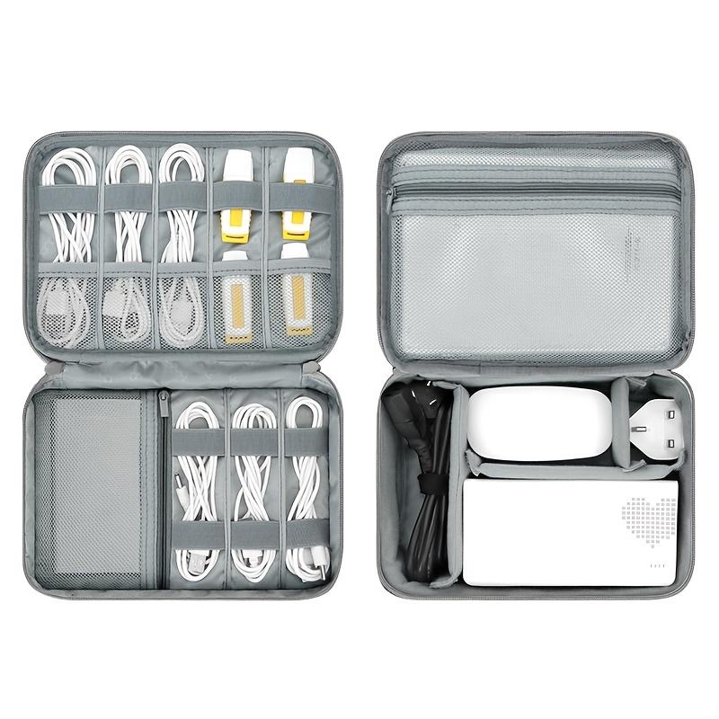 Double Layer Large Capacity Cable Storage Bag Portable Handbag for Office Supplies Electronic Accessories Organizer