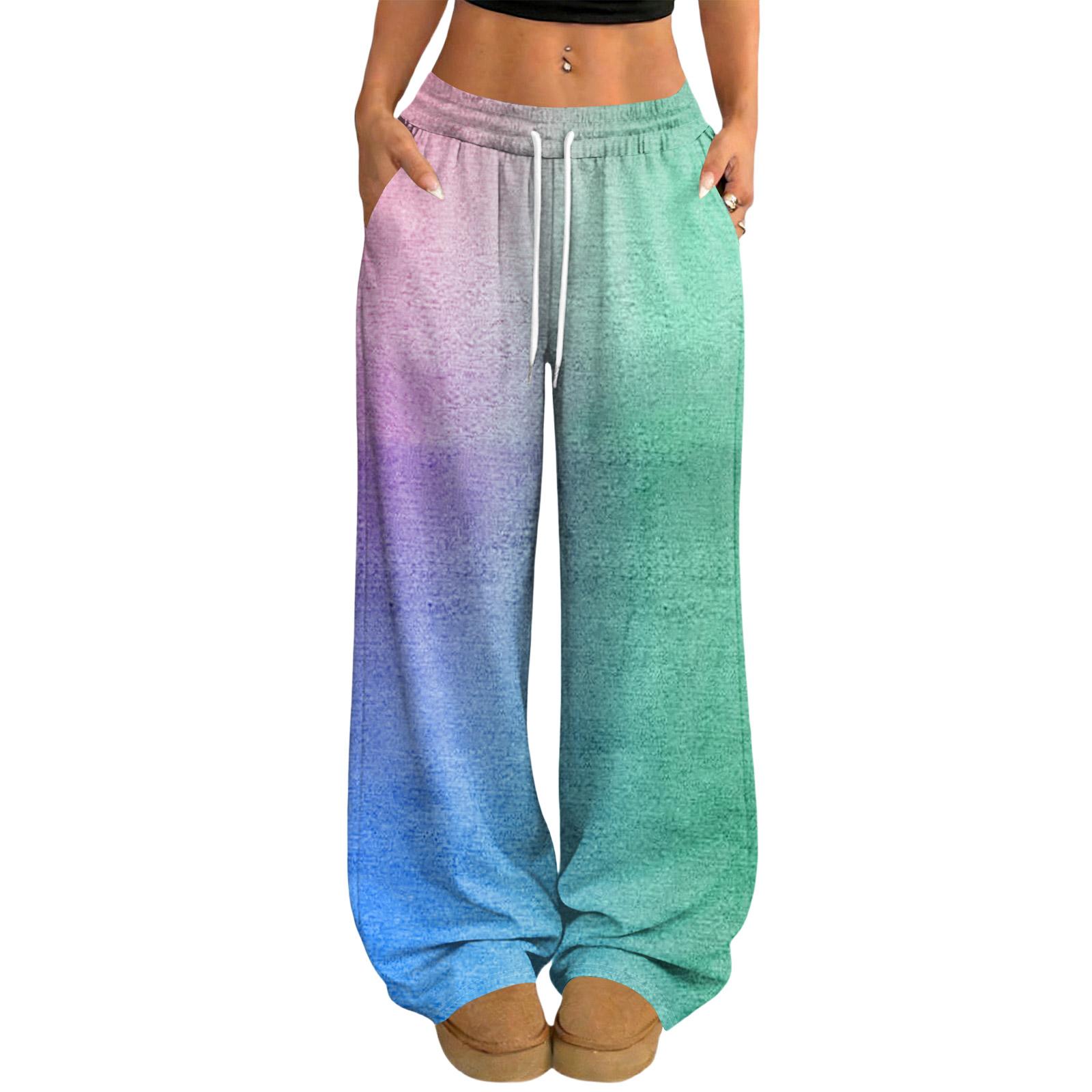 Women s Casual And Fashionable Printed Elastic Waist Loose Wide Leg Pants M