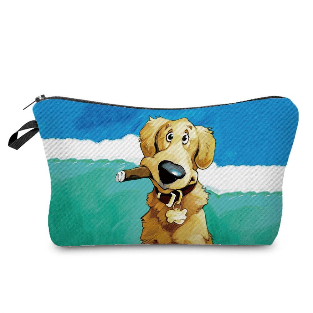 Women Dog Print Cosmetic Bag Toiletries Organize Travel Storage Case 6677