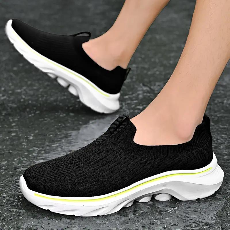 Fashion Running Shoes Men Lightweight Mesh Comfortable Flat Casual Walking Shoes Slip on Unisex Sneakers for Men Lightweight Casual Shoe